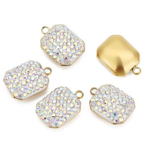Pendentif en strass de cristal, breloques rectangulaires, serti clos, accessoire de bijouterie DIY, unisexe, pour usage quotidien - Product Image 3