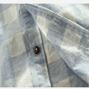 Camisa larga de franela superventas, algodón a cuadros con agujeros de botón de logotipo personalizado, nuevos colores claros para esquí y snowboard - Product Image 1