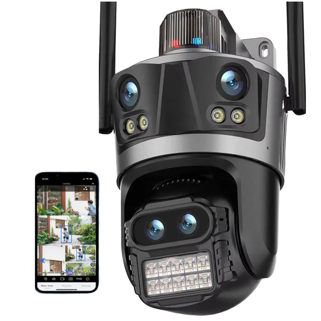 Solar CCTV Camera 1080P Resolution WiFi/4G PTZ Outdoor IP66 Waterproof Motion Detection Cloud Storage for Home & Business Use