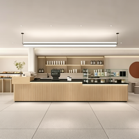 Comptoir de bar GZowin en bois et acier inoxydable, dimensions personnalisables pour cafés, bars, salons de thé, hôtels, améliore l'ambiance