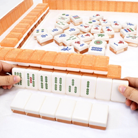 Grand ensemble de Mahjong en acrylique doré brillant avec tuiles solides et lustrées pour soirées de jeu de loisirs