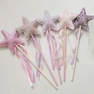 Glitter Star Wands Princess Angel Fairy Star Magic Wands Girls Fairy Magic Dress-up Star Wand