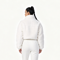 Manteaux et vestes pour femmes en gros, avec poignets côtelés, en polaire, pour l'extérieur, grandes tailles, manteaux d'hiver en laine pour femmes avec fermeture éclair intégrale