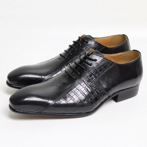 Chaussures Oxford pointues respirantes pour hommes, grande taille, en cuir véritable, sur mesure, pour affaires et décontracté, vente en gros - Product Image 4