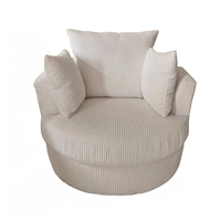 Nouvelle Arrivée - Fauteuil Pivotant Rond de Luxe Grand Format - Fauteuil d'Appoint Pivotant Blanc Jumbo