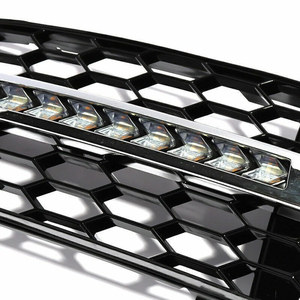 Marco de Plástico para Faros Antiniebla LED, Color Negro Brillante, Cubierta de Faro Delantero con Diseño de Panal de Abeja para Audi A4L 2008-2012, No S-Line B8 - Product Image 2