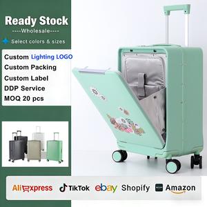 I bagagli illuminanti per la promozione del marchio accettano valigie di qualità superiore puri Bayer PC con marchio personalizzato - Product Image 1