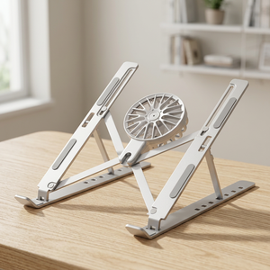 Soporte Ajustable para Tablet PC de 7 Niveles, Aleación de Aluminio con Ventosa Magnética, Diseño Manos Libres, Ventilador de Refrigeración Extraíble para Dispositivos de 4-7 Pulgadas - Product Image 2