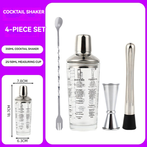 Công cụ trà sữa thiết lập thép không gỉ syracuse nồi Máy xay sinh tố Bộ ly thủy tinh xuyên biên giới với tốt nghiệp syracuse cup - Product Image 6