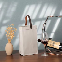 Sac cadeau en papier kraft imperméable avec poignée pour l'emballage d'une seule bouteille de vin