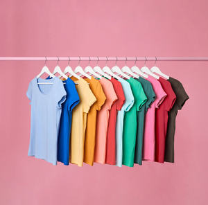 T-shirt en coton tricoté à manches courtes, essentiel au quotidien, doux, durable, respirant, anti-boulochage, séchage rapide, pour femme - Product Image 6