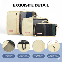 Cubes de compression jaunes personnalisés, lot de 3, cubes de rangement pour voyage, organisateurs de bagages
