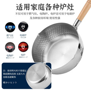 Olla Yukihira de Acero Inoxidable con Asa de Madera, Textura Martillada, Compatible con Inducción, Olla para Sopa y Leche con Tapa - Product Image 5