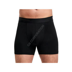 Boxer pour hommes en coton tricoté extensible personnalisé 100% grande taille slip mi-haut confortable style classique sous-vêtements pour adultes respirant - Product Image 6