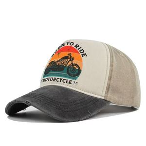 Casquette de baseball rétro imprimée pour homme, style motard, effet vieilli, chapeau de soleil, style camionneur, motifs personnalisables disponibles - Product Image 4