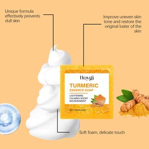 Savon Visage Naturel au Curcuma 100g pour Soin de la Peau, Nettoyage en Profondeur, Éclaircissement et Atténuation des Taches Brunes - Vente en Gros - Product Image 3