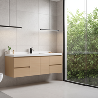 Meuble de salle de bain simple de grande taille moderne pour hôtels - Résistant à l'eau et écologique, garantie 3 ans, meubles de salle de bain avec lavabo
