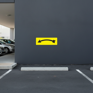 Pegatinas Adhesivas de Flecha Curva Izquierda con Fondo Amarillo, Resistentes a Arañazos e Impermeables para Seguridad Vial y Guía de Estacionamiento - Product Image 2