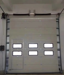 Porte industrielle <span class=keywords><strong>sur</strong></span>élevée en acier galvanisé robuste, résistante aux ouragans, à économie d'énergie, pour usine, avec fenêtres - Product Image 6