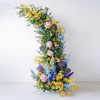 Arche de mariage en fleurs artificielles 190cm 210cm, support floral en soie blanc rose champagne pour décoration de cérémonie extérieure et intérieure