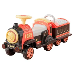 畅销婴儿玩具火车电动灯光音乐仿真湿气蒸汽喷雾双座马车婴儿火车
