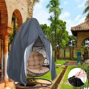 Grande Outdoor Wicker Eggshell Swing Chair Waterproof Cover Dust Dust Cover para Lawn Patio Furniture Accessories