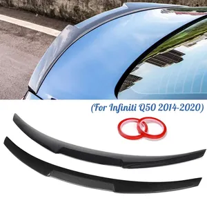Aileron de coffre arrière pour Infiniti Q50 2014-2020, spoiler de coffre arrière en ABS noir brillant/couleur fibre de carbone, style M4 - Product Image 1