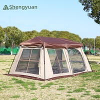 Tente de camping extérieure extra-large, portable, de type Ridge, prête à l'emploi, imperméable, multifonctionnelle, à montage rapide, en tissu Oxford, pour quatre personnes
