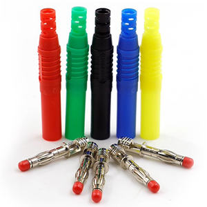 Amass 25.503 Kupfer-Bananenstecker im Montage-Stil, 4mm, Vollständig Isoliert, Sicherheitsabgeschirmter Stecker für DIY-Messleitungen - Product Image 1