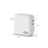 Colokan AS Baru 100W Mini GaN Tech C Charger PD 3.0 Kompatibel Smart Usb-C Adaptor Dinding untuk Ponsel Laptop MacBook Proteksi OVP