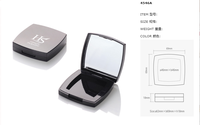 Emballage cosmétique en plastique noir, étui compact en poudre avec miroir carré vide, étui en poudre de fond de teint pressé, logo personnalisé