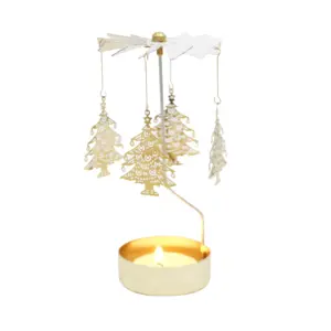 Centrotavola/decorazioni per eventi di nozze, candelabri fata in metallo dorato/portacandele con decorazione appesa all'albero di natale