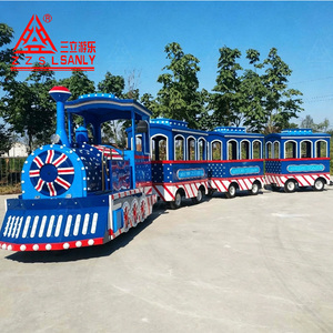 Nuevo <span class=keywords><strong>Tren</strong></span> Turístico sin Rieles, Impulsado por Diésel/Eléctrico, para Parques <span class=keywords><strong>de</strong></span> Atracciones, Capacidad para 27 Personas, Velocidad Ajustable, <span class=keywords><strong>Tren</strong></span> Retro sin Rieles <span class=keywords><strong>de</strong></span> <span class=keywords><strong>Vapor</strong></span> - Product Image 3