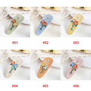 Pasador <span class=keywords><strong>de</strong></span> Pelo con Forma <span class=keywords><strong>de</strong></span> <span class=keywords><strong>Gota</strong></span> Bordado en Tela, Flor Tridimensional, Lindo y Moderno, Estilo Jardín, Accesorios para el Cabello - Product Image 5