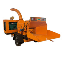 Broyeur de bois compact et portable, broyeur de bois durable et concasseur de bois sur roues pour un transport facile