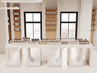 Meubles de magasin de cosmétiques respectueux de l'environnement Magasin de parfums Décoration Design Affichage pour maquillage Comptoir Vitrine