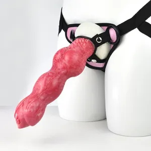 US hot selling strap on dildo realistic dog penis knot dildo women wearable sex toy for lesbian