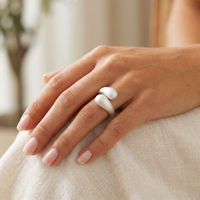 Bague en argent 925 pour femme, haute qualité, design classique ouvert, perle réglable, plaqué rhodium, cadeau de mariage, fiançailles, fête, élégante