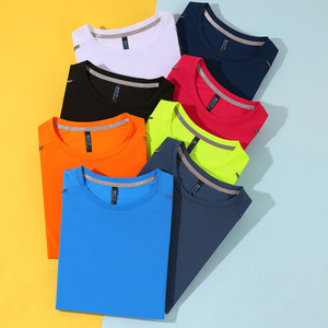 Camiseta deportiva de manga corta con cuello redondo para niños, camiseta transpirable de secado rápido para correr y entrenar, ropa atlética de color sólido para maratón - Product Image 2