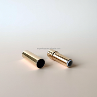 Étui à rouge à lèvres doré vide, mince, de luxe, rechargeable, pour baume à lèvres, avec logo personnalisé, emballage cosmétique rond