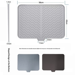 Tapete de silicona transfronterizo para drenaje de fregadero y encimera, resistente al calor, aislante, biodegradable, para cocina - Product Image 4