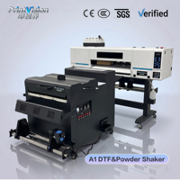 Impresora DTF PrintVision A1 con 2 cabezales I3200 con agitador de polvo, morado y negro