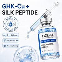 Ampoule réparatrice au peptide de soie GHK-Cu, sérum régénérant anti-âge pour la peau, OEM, étiquette privée, vente en gros