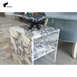Tostone Top Calacatta Viola quadrato in marmo naturale pietra divano tavolino per Villa casa appartamento soggiorno <span class=keywords><strong>e</strong></span> ufficio arredamento - Product Image 2
