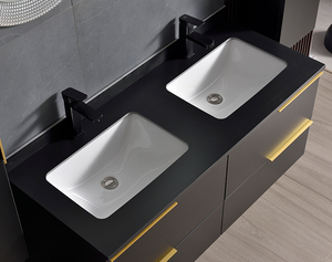 Lavabo de <span class=keywords><strong>baño</strong></span> doble <span class=keywords><strong>y</strong></span> gabinete lateral <span class=keywords><strong>y</strong></span> espejo redondo inteligente para tocador de <span class=keywords><strong>baño</strong></span> en Europa - Product Image 3