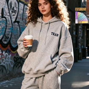 Sweat-shirt à capuche personnalisé pour femme TKAN303, pull en molleton tricoté Y2K, surdimensionné brodé avec doublure respirante pour l'hiver - Product Image 3