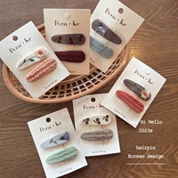 Barrette à cheveux brodée avec fleur pour fille, épingle à cheveux à frange Fine pour enfant