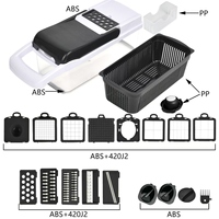 Hot Selling 22 In 1 Handmatige Multifunctionele Voedselsnijmachine Pp Plastic Groente En Fruit Chopper