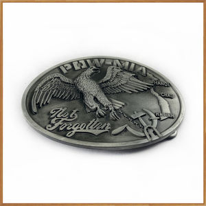 หัวเข็มขัดรูปไข่แบบตะวันตกสลักรูปนกอินทรีบินพร้อมสายรัดข้อเท้าสำหรับยุทธวิธี3D - Product Image 3