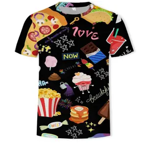 2022 Delicious Food 3D stampa digitale da giardino da uomo Street felpa allentata t-shirt Casual t-shirt da uomo